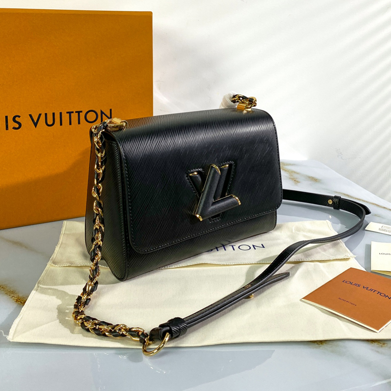 Louis Vuitton TWIST MM Handbag Epi Leather M57517 Black